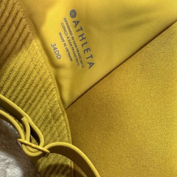 Athleta Advance High Impact Sports Bra Oxidized Yellow Women's Size 34DD - Picture 5 of 5